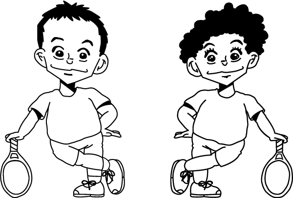 フォアハンドを打つ男の子のイラスト